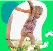 Baby walking on grass